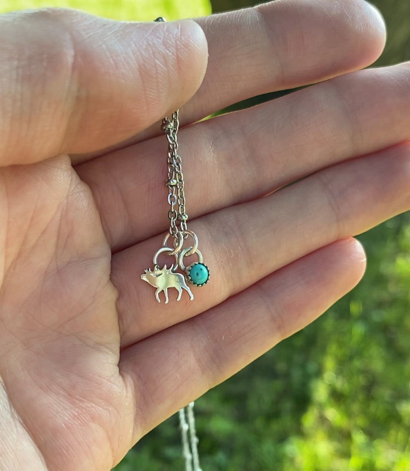 Bugling Bull Charm Necklaces