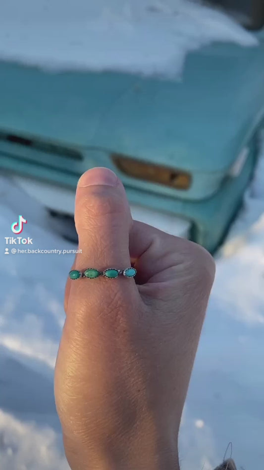 Rope Turquoise Stacker Ring